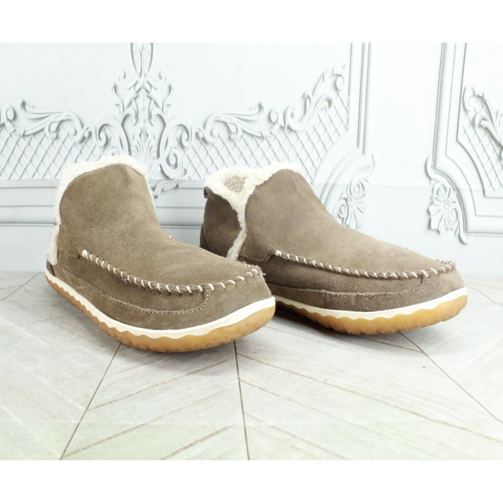 LL Bean Brown Suede Fleece Lined Mountain Boot Mocs Slippers Size 9 M - Picture 3 of 8